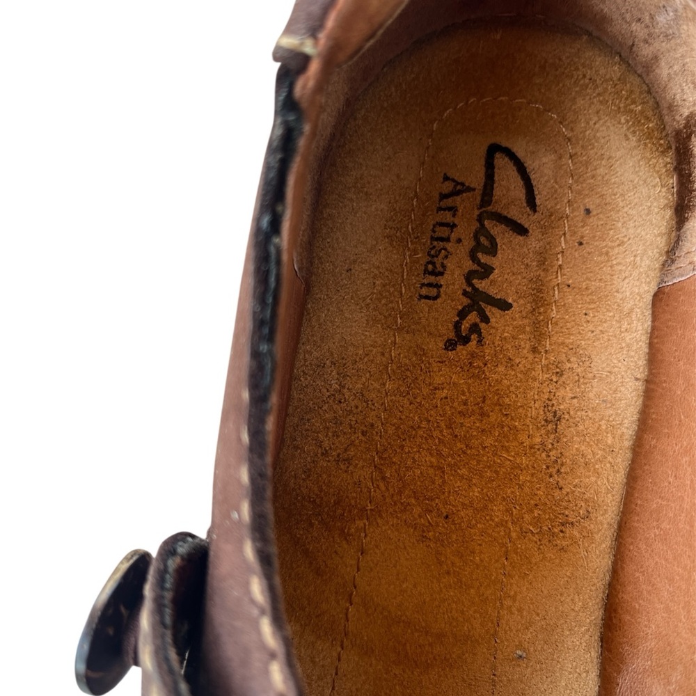 Clarks Artisan Dark Brown Leather Mary Janes Size 10 M - Picture 10 of 10